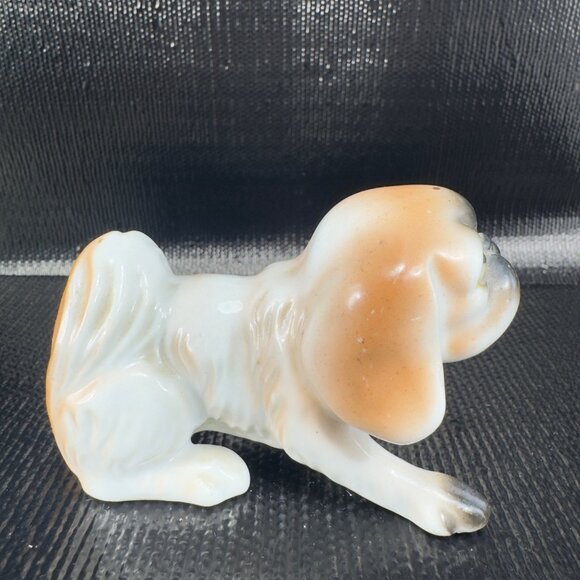 Vintage Pekingese Pug Dig Ceramic Figure Japan Whimsical Porcelain Dog Figure - Picture 6 of 11